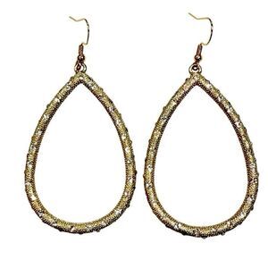 Vintage Francescas Crystal Rhinestone Embellished Pierced 2”  Tear-drop Earrings